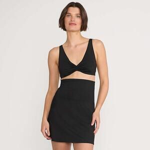 Lands End Black Tummy Control High Waisted Swim Skirt Sz.14